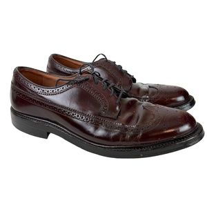 BOSTONIAN Made in USA Burgundy Wingtip Genuine Leather Dress Shoes Oxford 11.5
